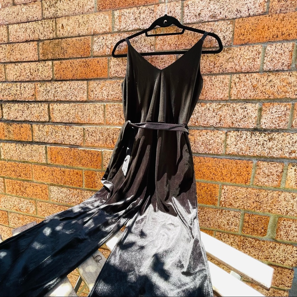 Banana Republic Black Velvet Jumpsuit office lady